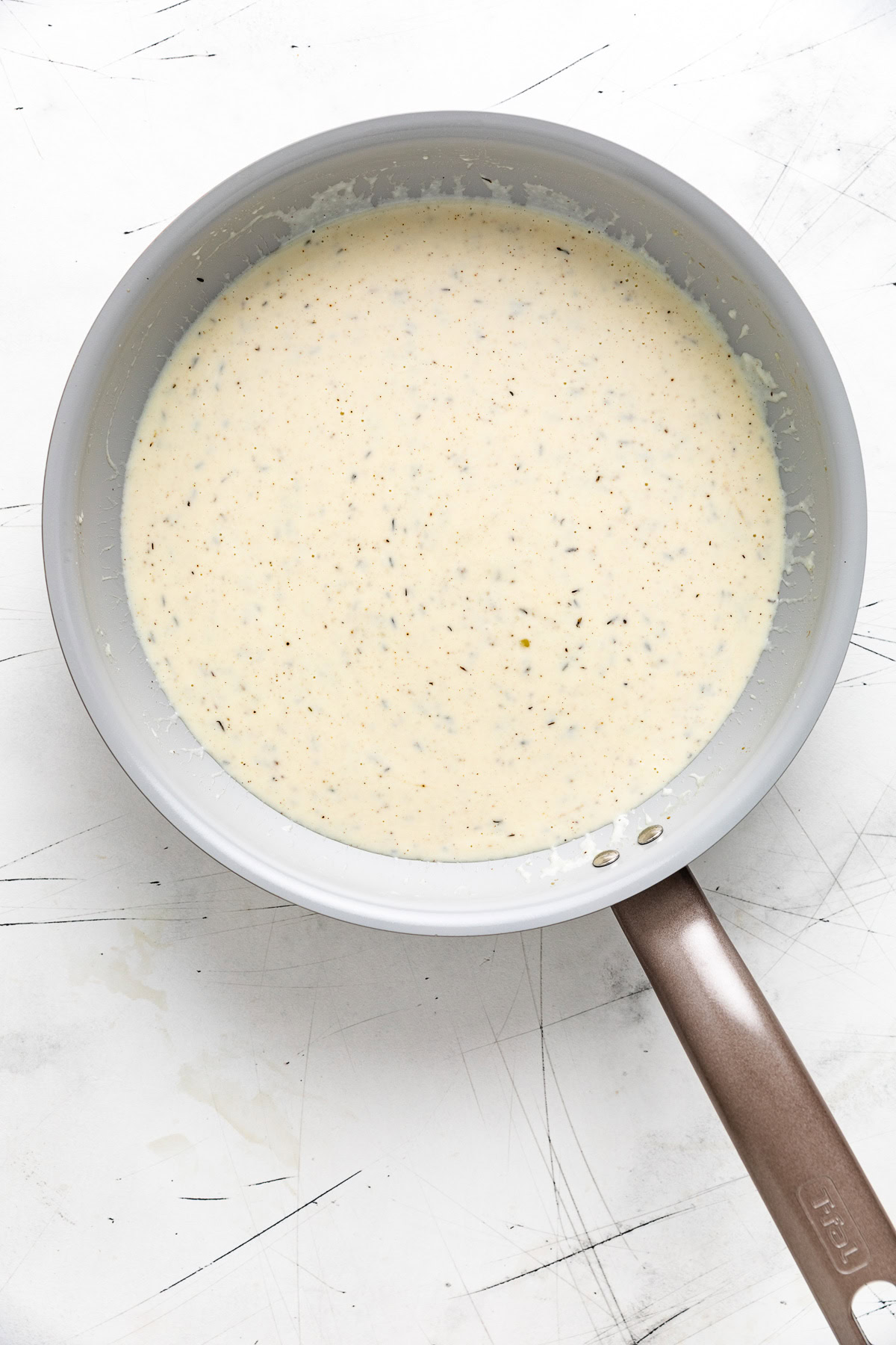 Seasoned cream sauce for green bean casserole.