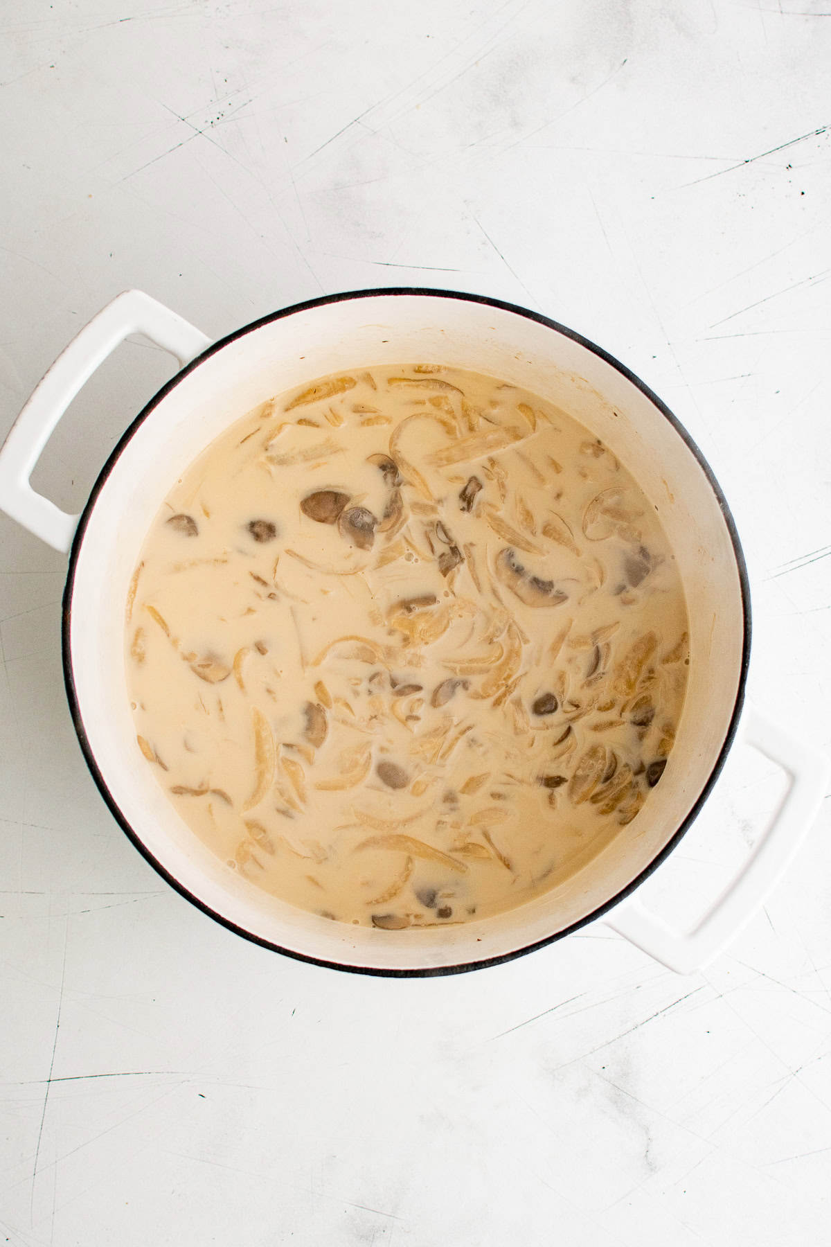 Creamy sauce for French onion pasta.